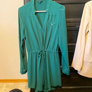 Naked Zebra tie waist short dress lined